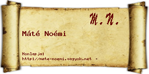 Máté Noémi névjegykártya